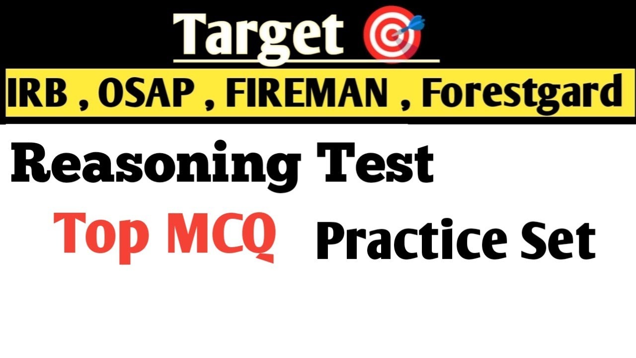 IRB OSAP Fireman reasoning ll Top reasoning MCQ ll MS EDUCATION MASALA ll