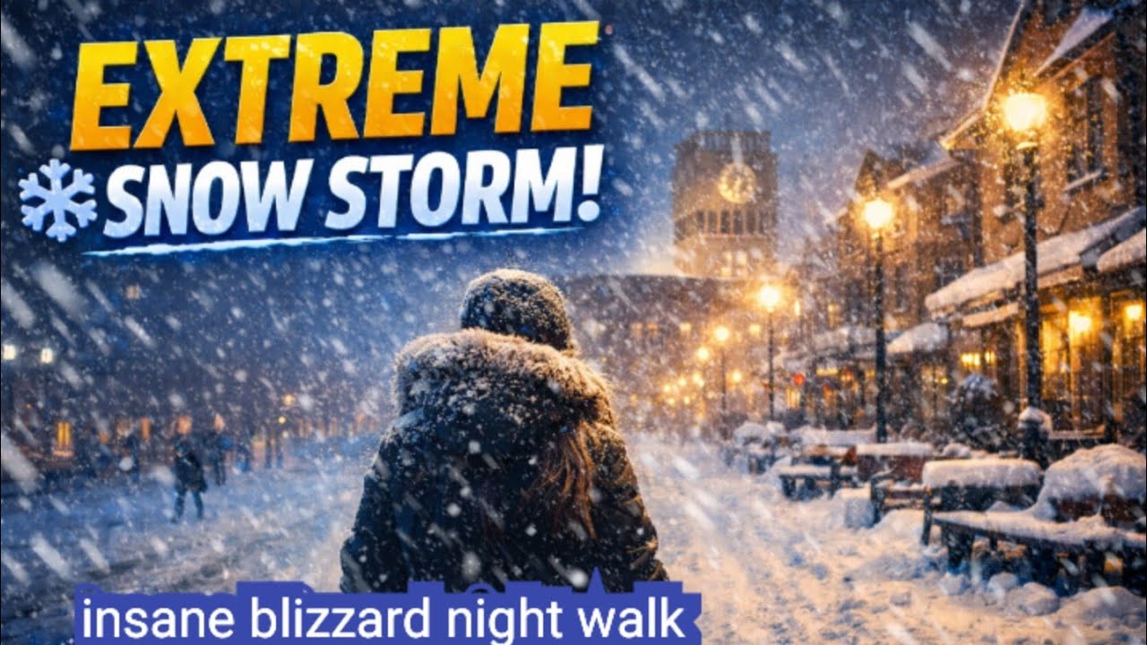 Night Walk in Extreme Winter Snow Storm | Oslo, Norway 🇳🇴 | Magical Arctic Blizzard