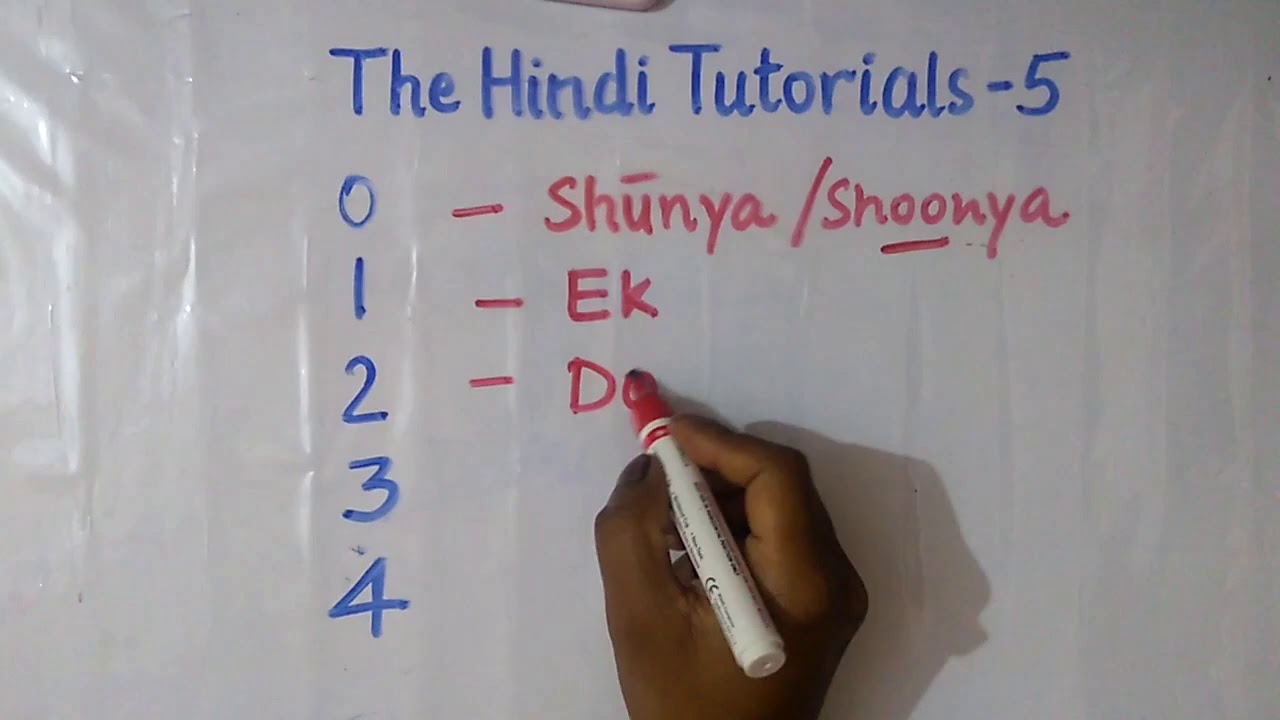 The Hindi Tutorials 5 (English) -  Hindi Numbers 0 to 10