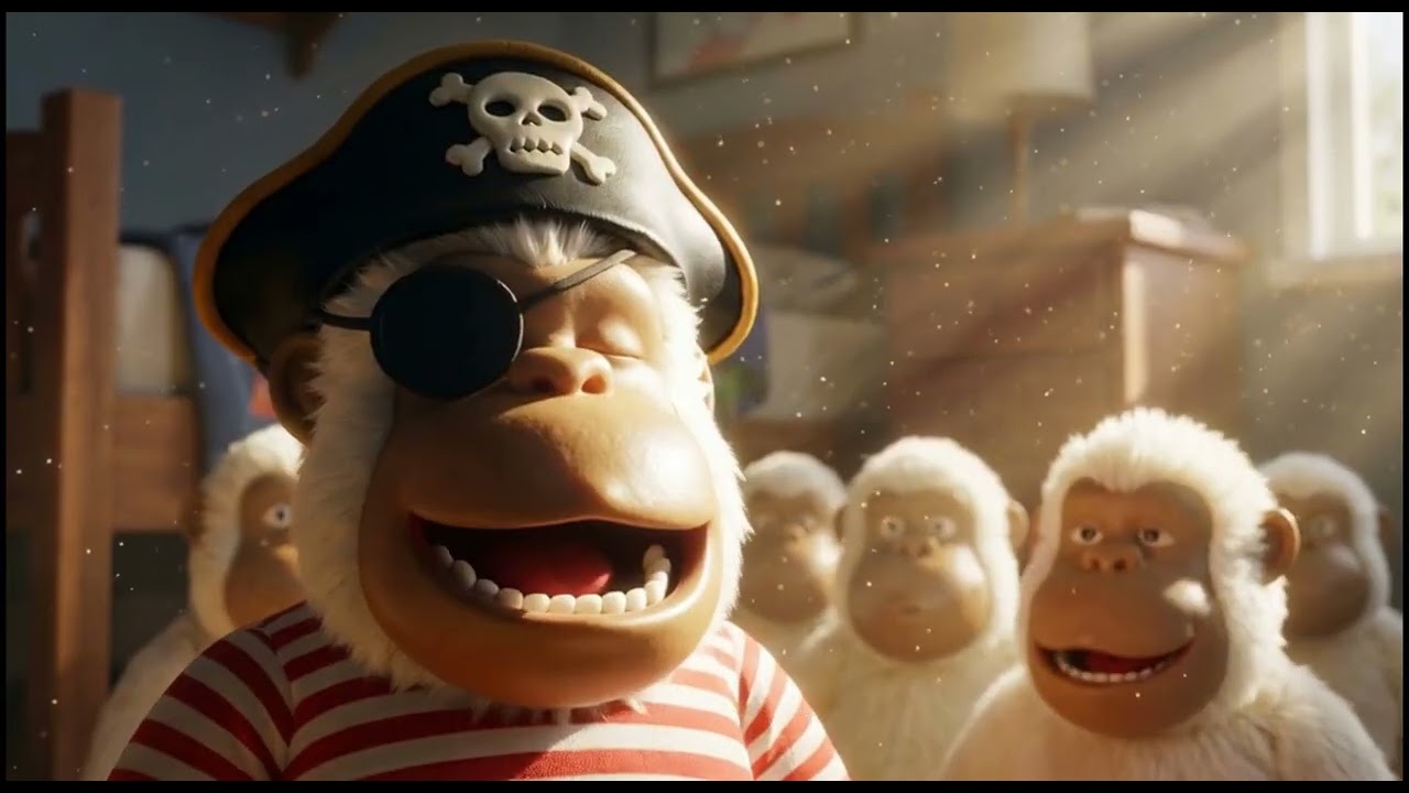 Jolly Roger’s Pirate Songs for Kids: Glow of Playful Friendship! 🦍✨