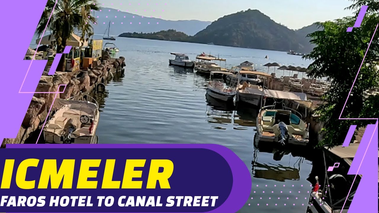 Icmeler | Turkey | Beach Front Walk | Faros Hotel Reception to Canal Street