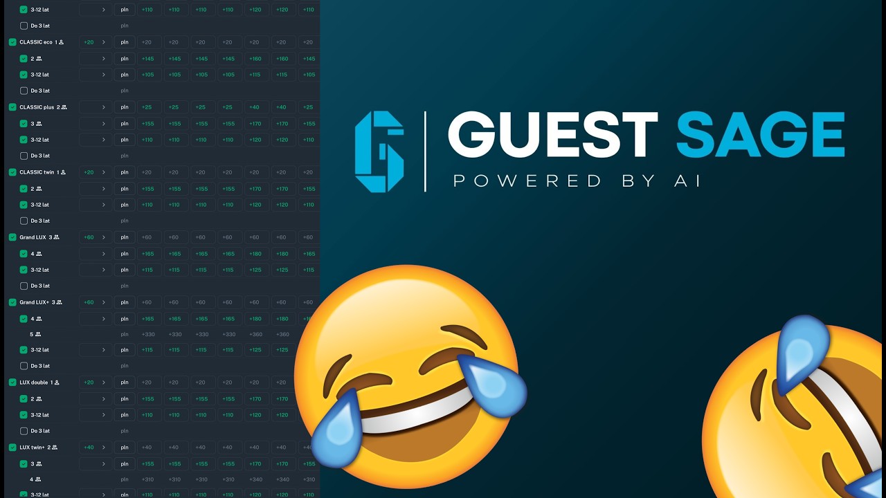 Guest Sage Booking Engine &mdash; Zarządzanie Cenami, Mapa Cieplna Pobytu, Prognoza Obłożenia