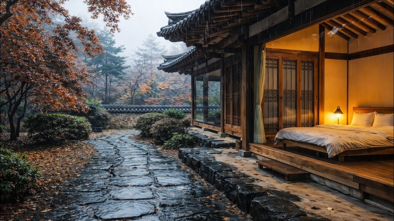 Soft Rain Sounds in a Comfortable Room 🌧️ Comfortable Lights & Bedroom