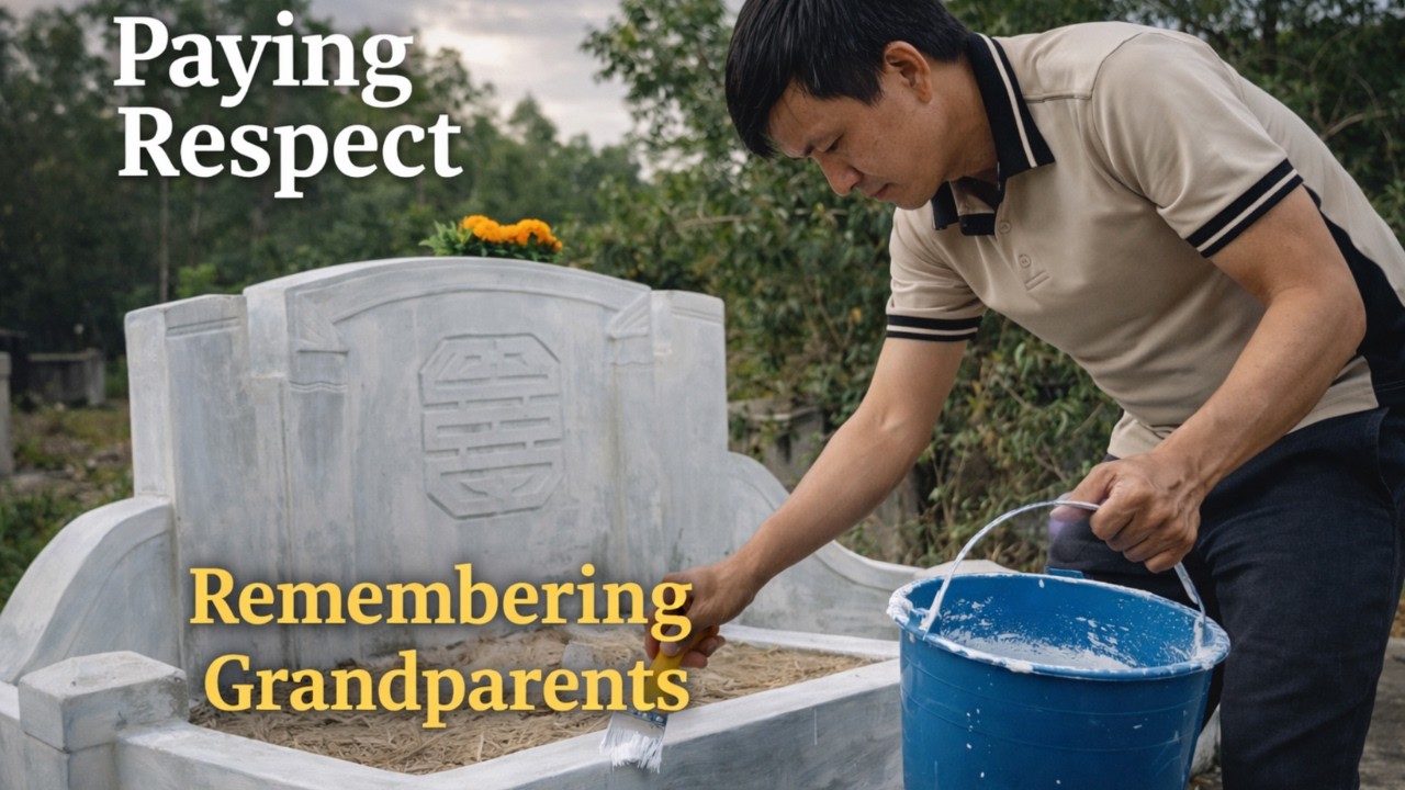 Visiting the graves of grandparents. #villagelife #dailyvlog