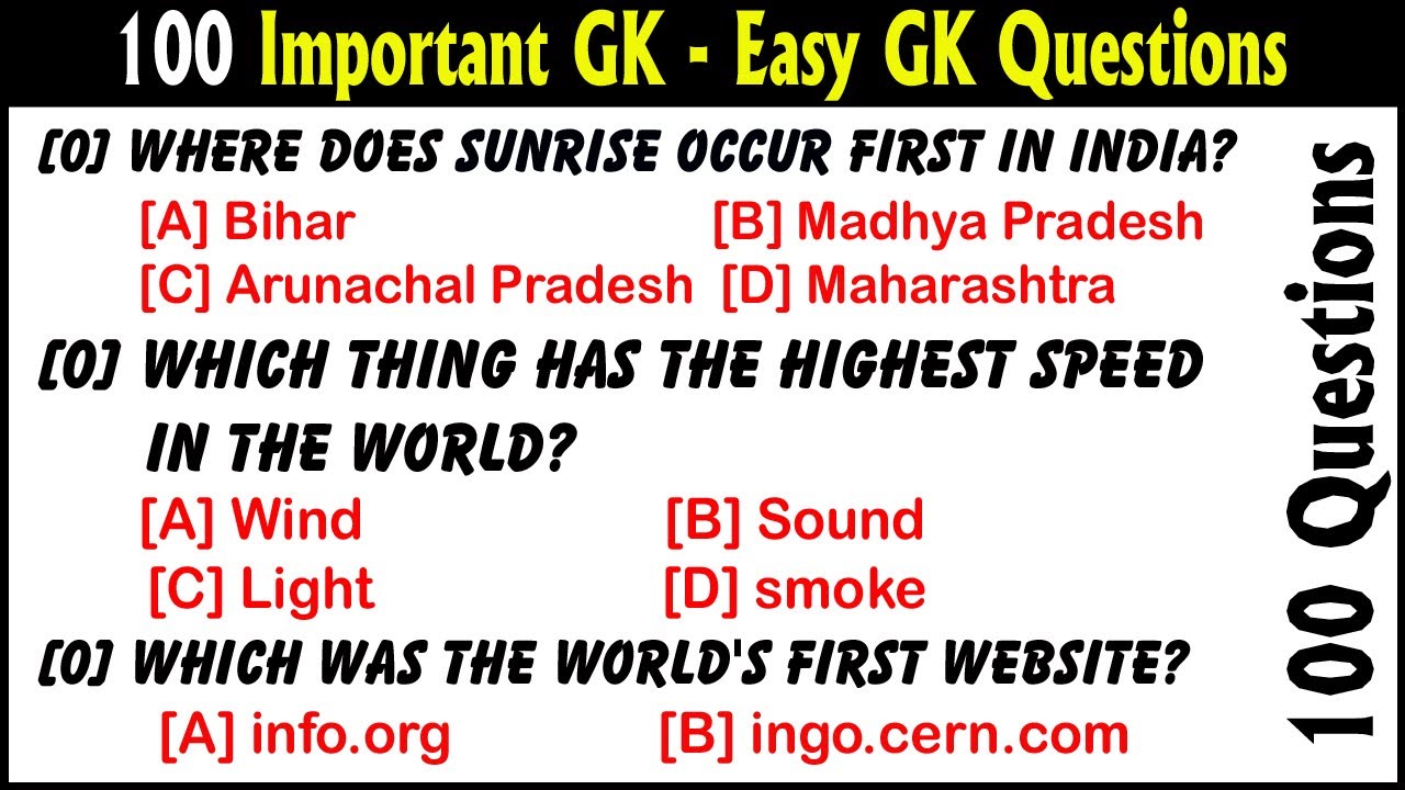 Important GK - India GK Questions and Answers - General Knowledge Key - Easy GK Questions - 2024