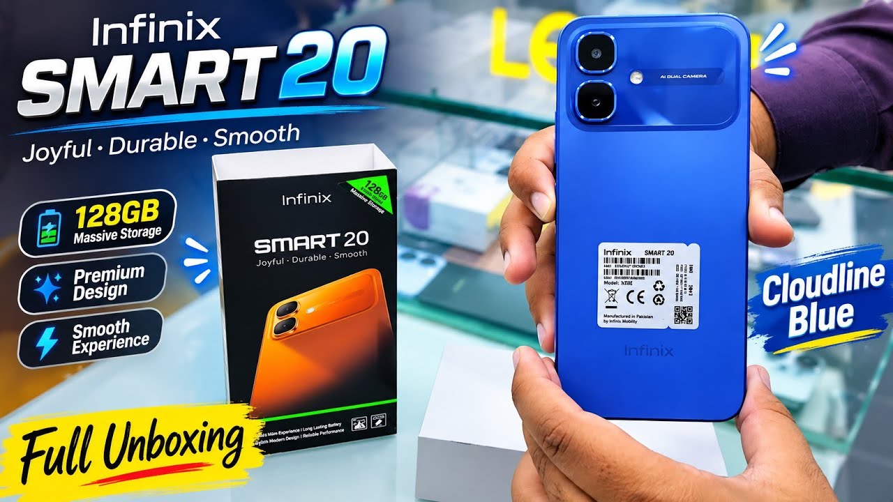 Infinix Smart 20 128GB Cloudline Blue | Full Unboxing