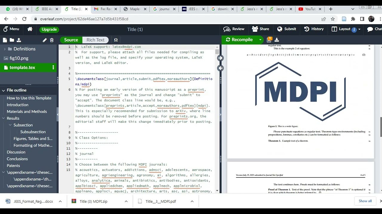 How to upload journal of MDPI to latex overleaf | Figure Insertion in overleaf | Tutorial 3