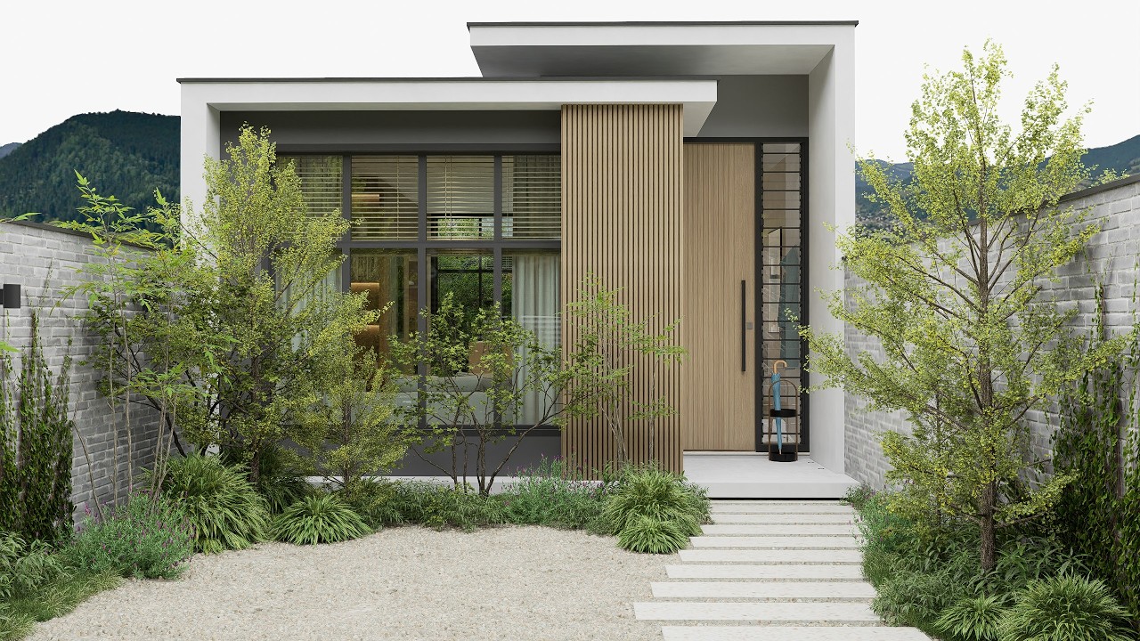 Casa Pequena e Moderna em Terreno Estreito | 70m²