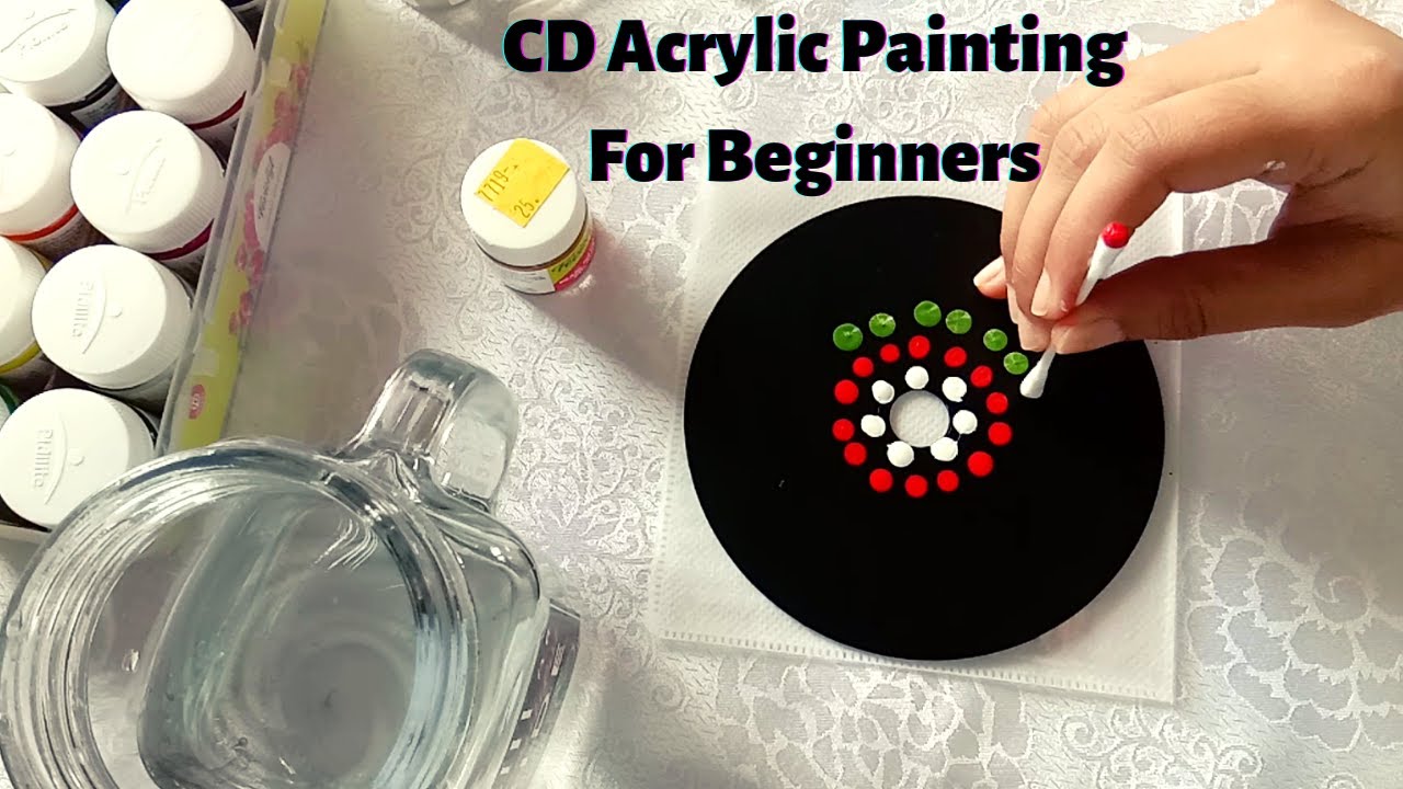 Cd painting with acrylic paint | cd art | diy easy CD Painting for beginners | CD DIY | drawing