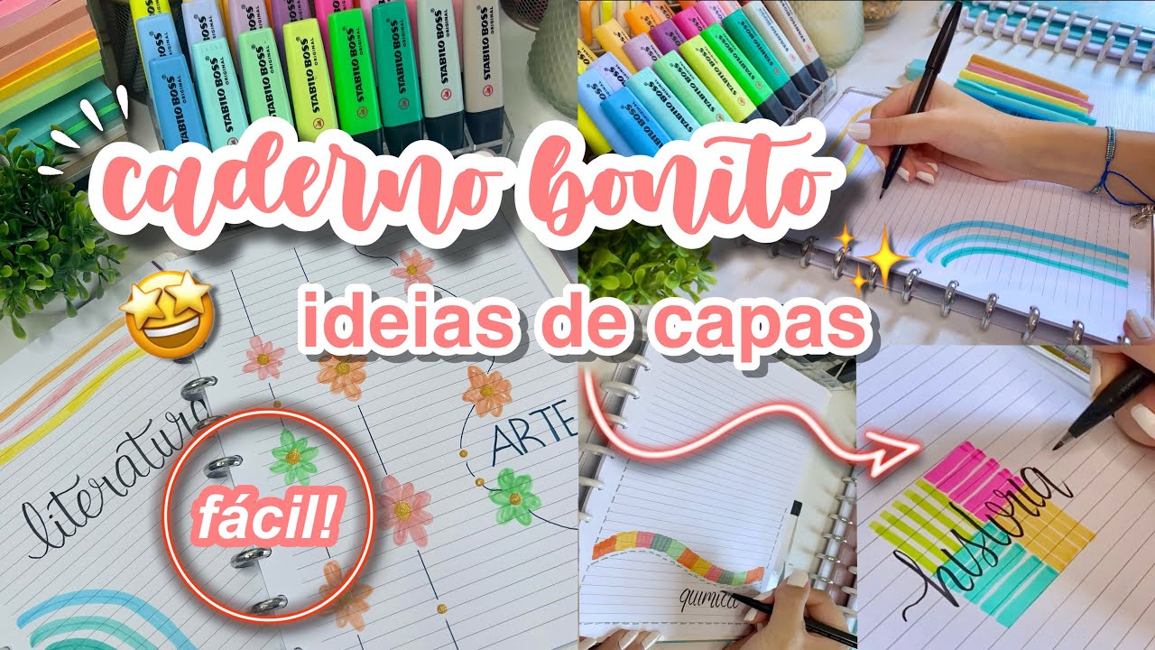 CADERNO BONITO E ORGANIZADO  Ideias de Capas de Materias | Meu Material Escolar 2026