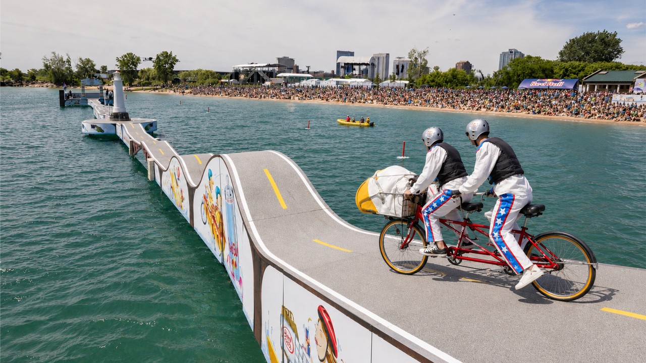 Crazy Tandem Bike Race (will anyone make it across?) LIVE REPLAY