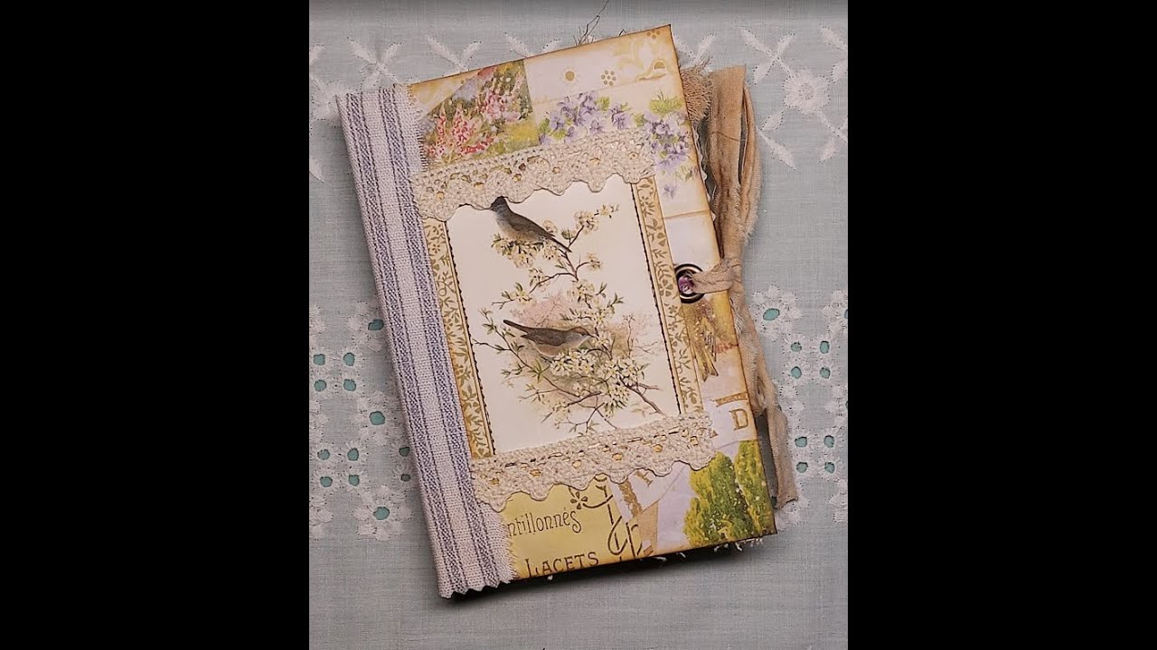 Birds and Blossoms, a handmade vintage look floral junk journal SOLD
