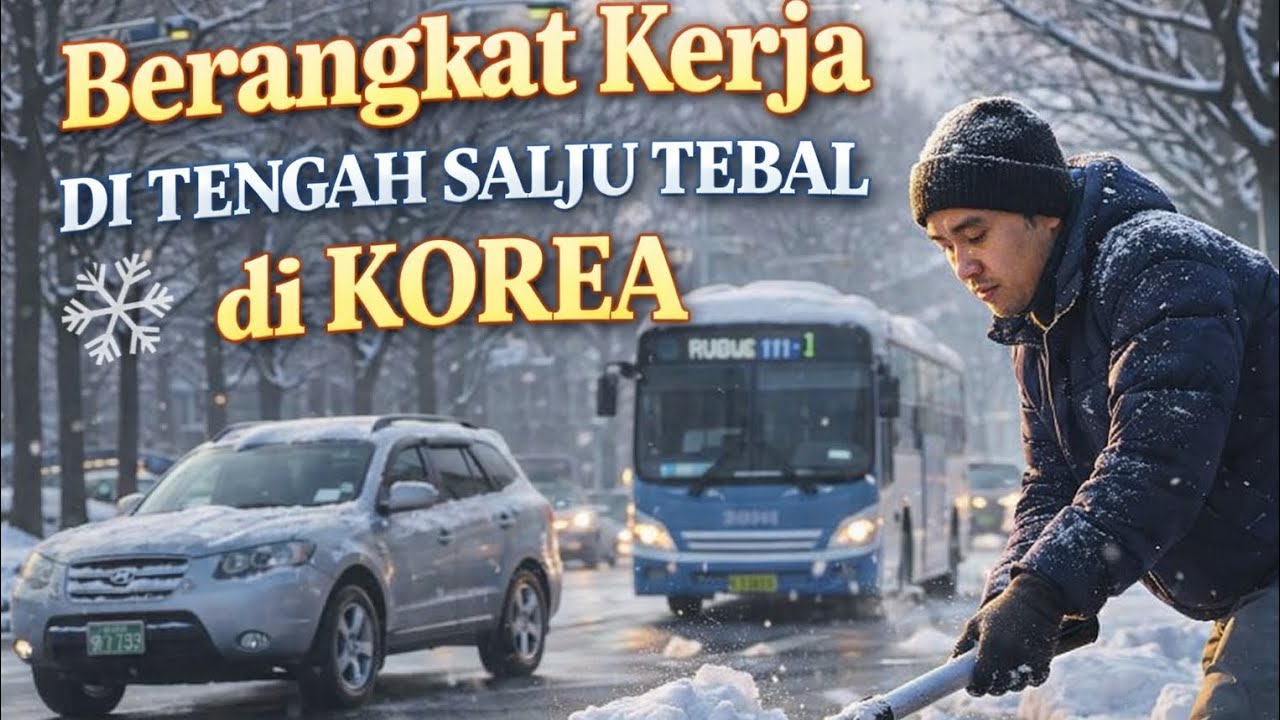 Dingin Ekstrem Korea ❄️ Berangkat Kerja Lewat Jalanan Salju