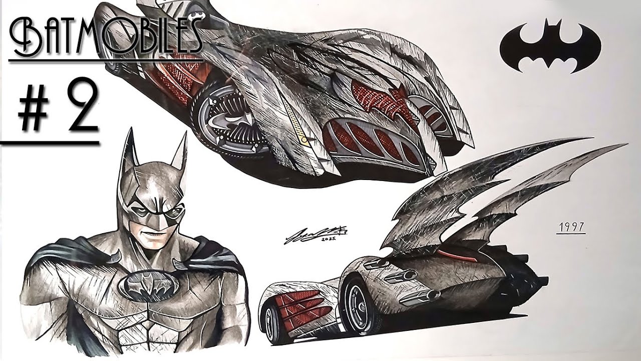 Batmobile Drawings : # 2 | 1997 | George Clooney`s | Time Lapse