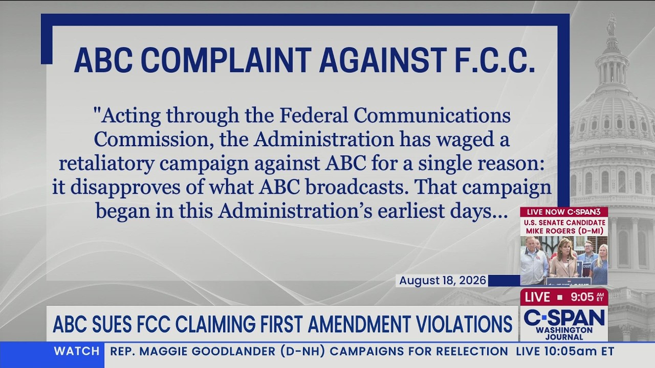ABC/Disney Sues FCC Claiming 1st Amendment Violations