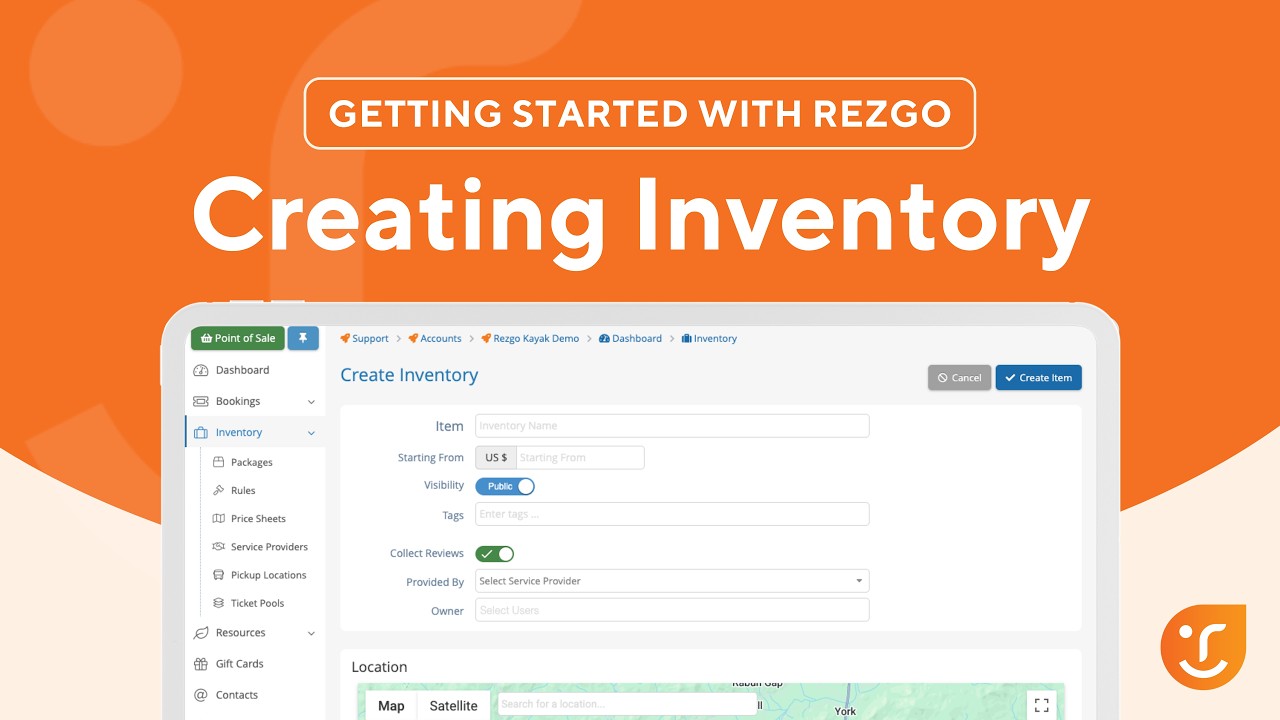 Getting Started With Rezgo: Creating Inventory