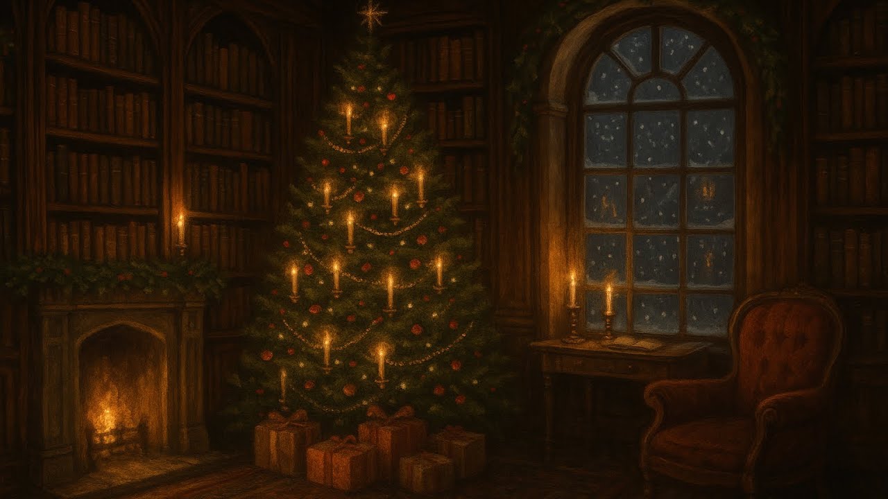 Victorian Christmas Library | Study & Sleep 🕯️🎄