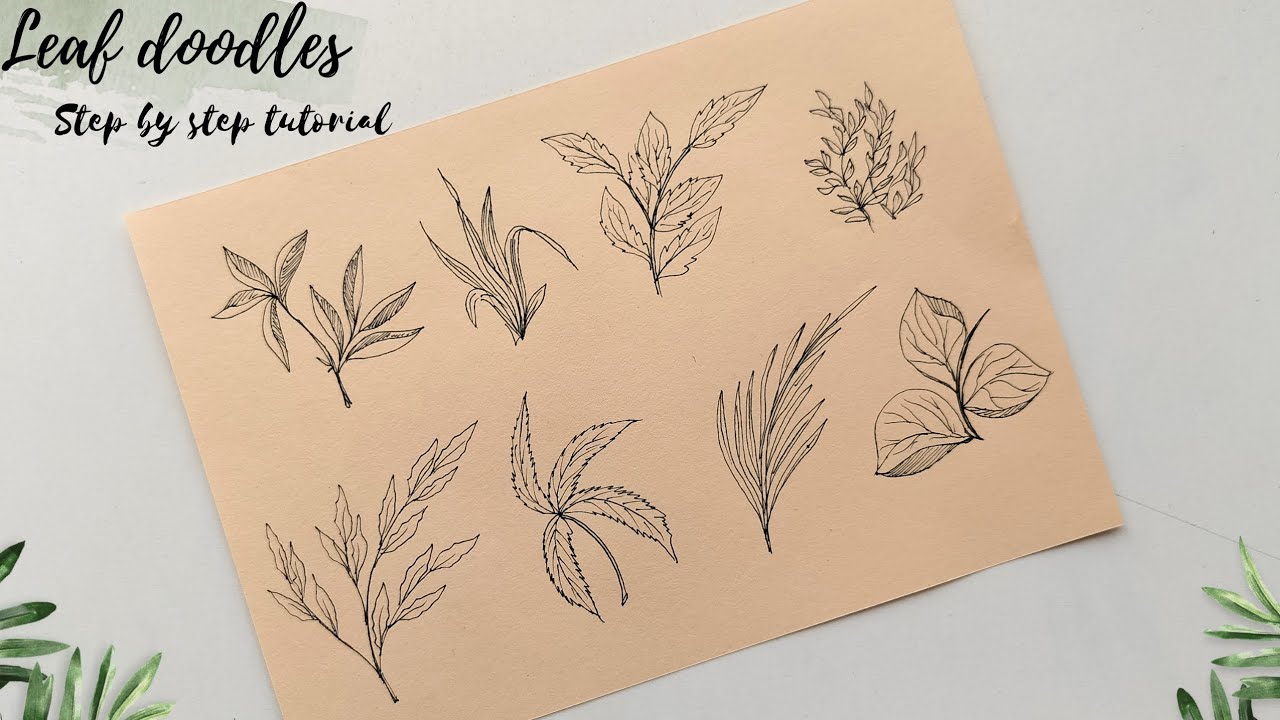 How to draw leaves. Easy leaf drawing tutorial for beginners.