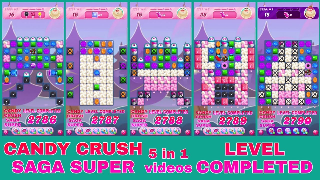 CANDY CRUSH SAGA SUPER || LEVEL COMPLETED || GAME PLAY CANDY VIDEO || 5 in 1videos
