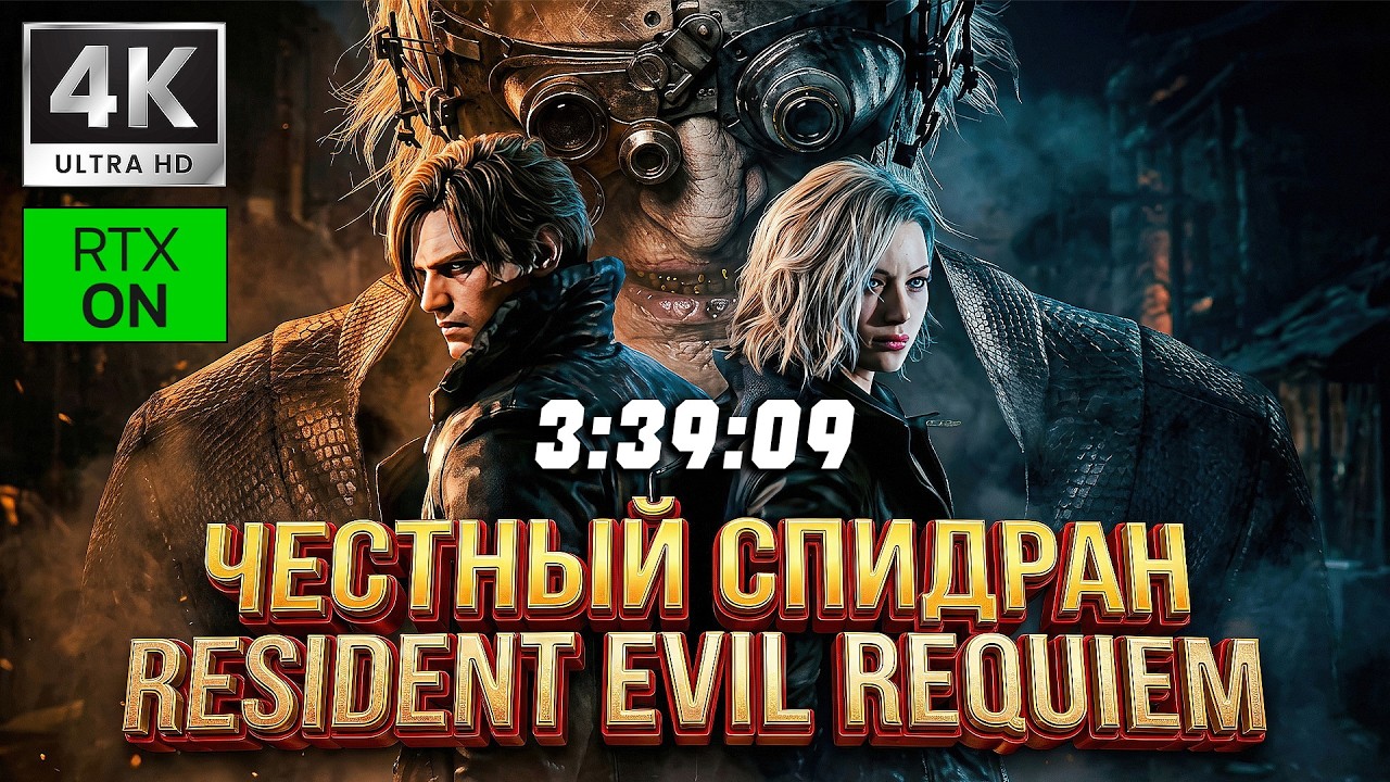 ЧЕСТНЫЙ СПИДРАН 3:39:09 ➤ RESIDENT EVIL 9 REQUIEM ➤4K/60fps RTX ON➤ Полное прохождение