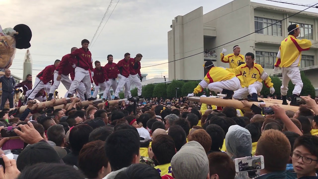平成29年 新居浜太鼓祭り 2017 川西地区 大江VS中須賀 工場前1