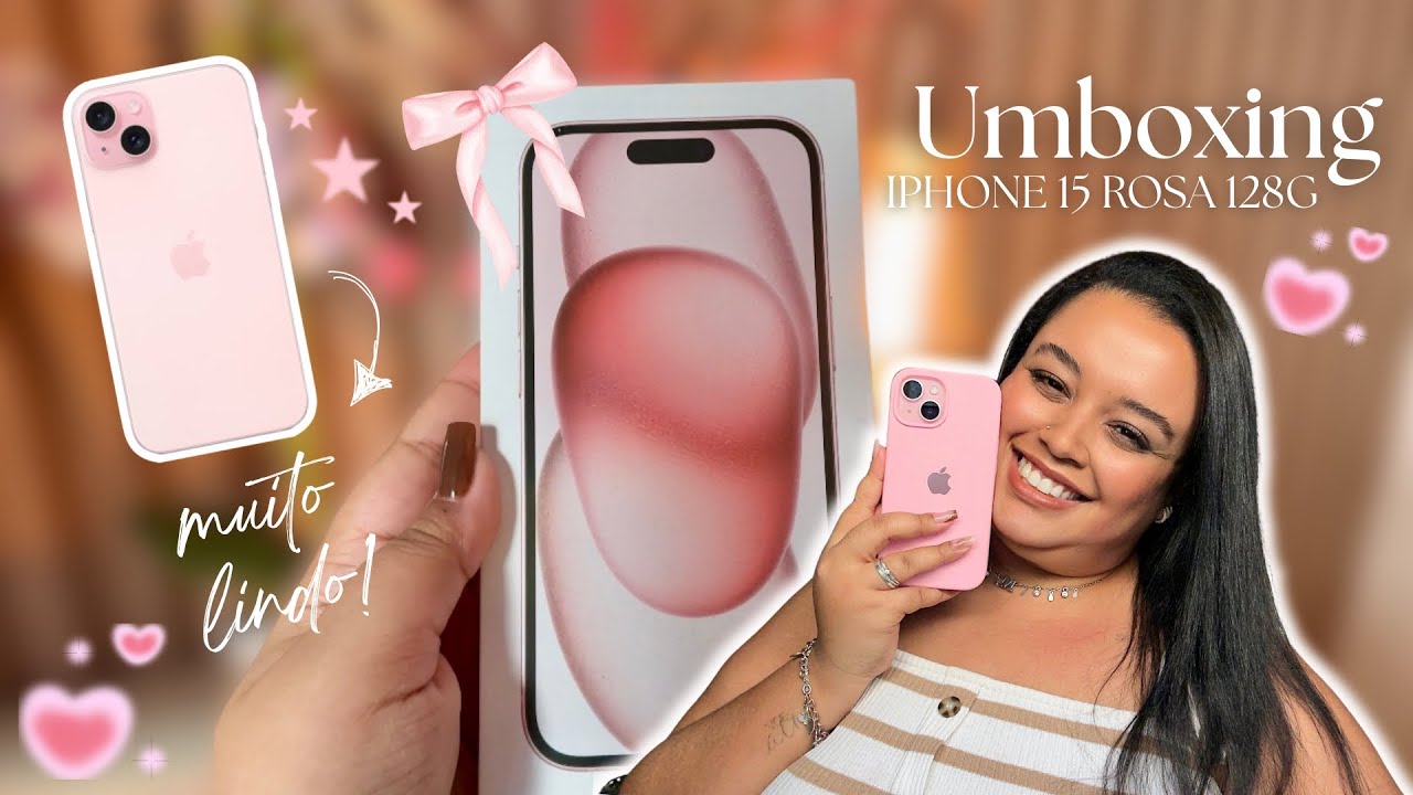 UMBOXING DO MEU MAIS NOVO IPHONE 📱 | Abrindo meu IPhone 15 Rosa 128G 🩷