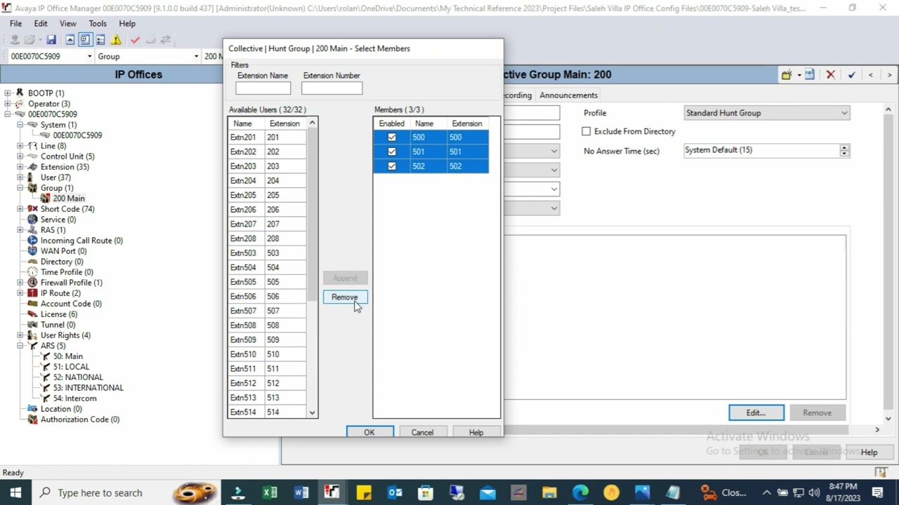 How to setup incoming call route - Avaya IP office