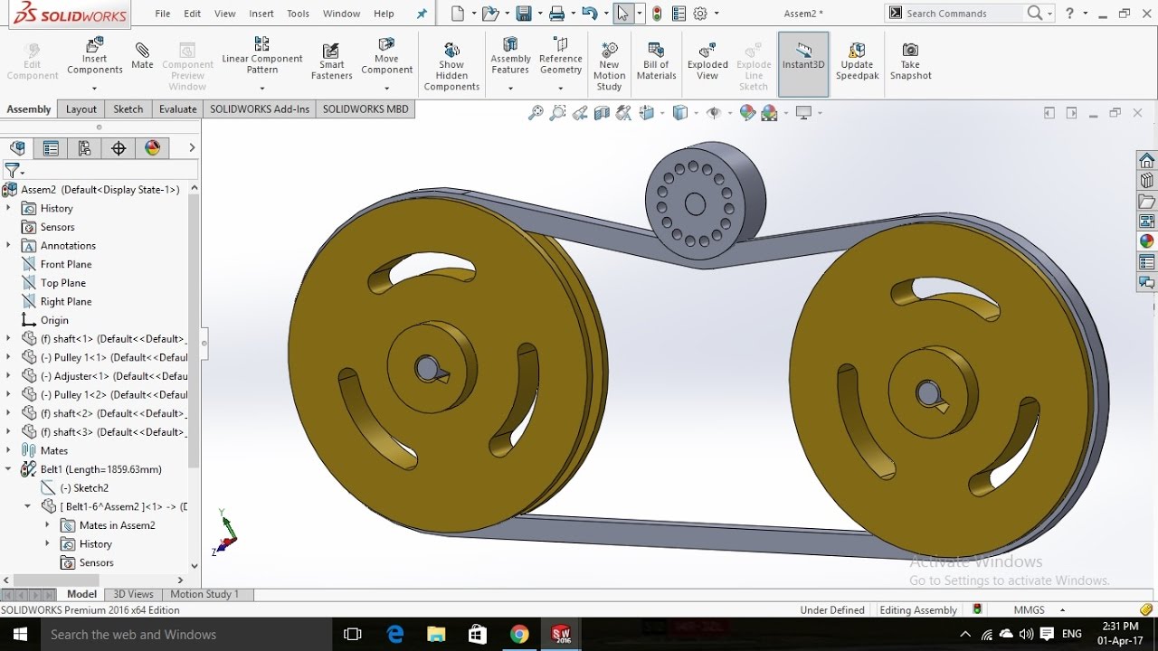 How to Make Belt in SolidWorks Tutorial with voice narration