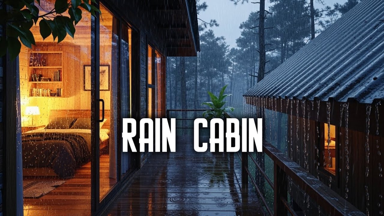 Cozy Rain Cabin at Night 🌧️ Rain Sounds All Night
