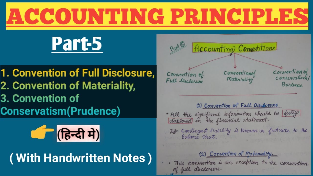 Accounting Principles | Accounting Conventions | Part-5 | Class 11 | Accounting Centre | in Hindi |