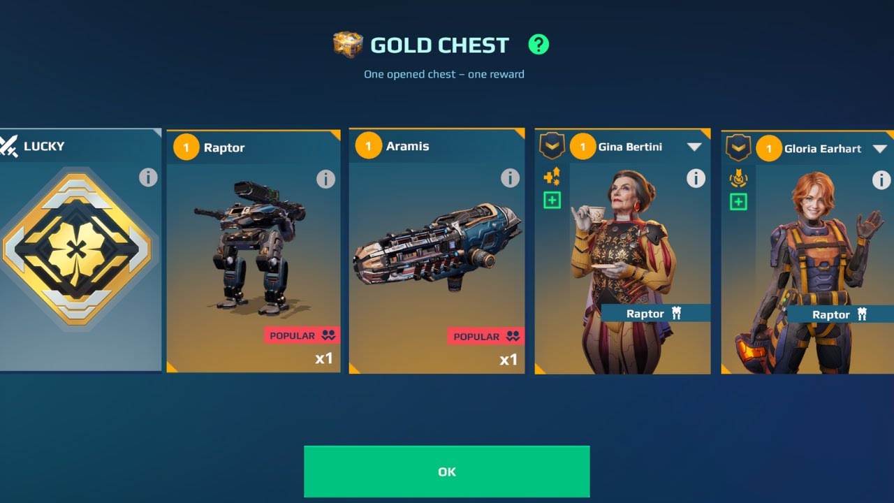 War Robots: My luckiest 26000 key special edition gold chest opening for Raptor #warrobots