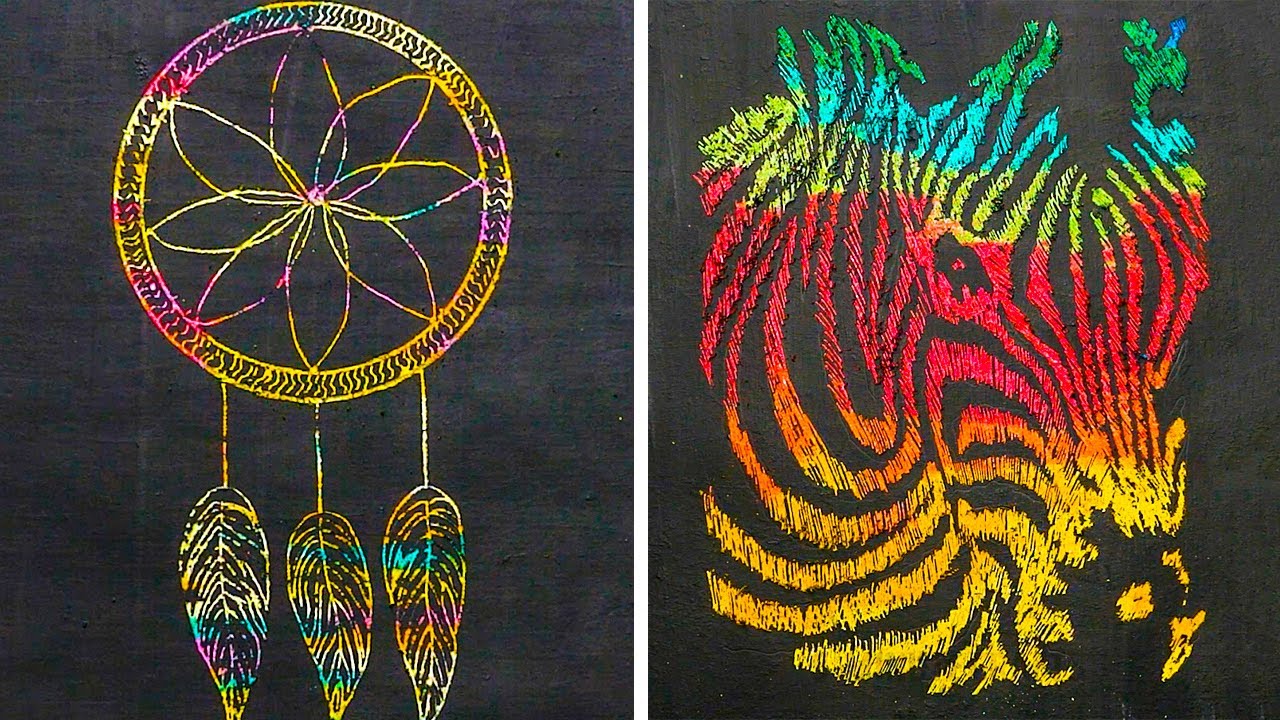 SCRATCHING TECHNIQUE FOR BEGINNERS AND PROS || 40 Unusual Art Projects by 5-Minute DECOR
