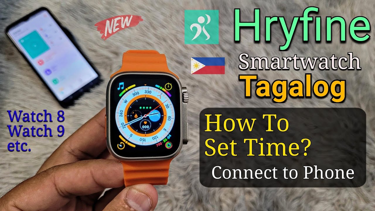 Hryfine Smartwatch | How To Connect To Phone and Time Settings Tutorial (Tagalog 🇵🇭)