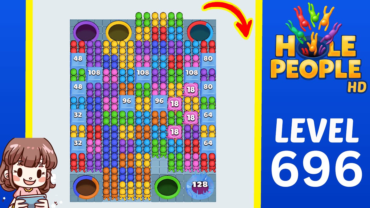 Hole People Level 696 Solution Walkthrough
