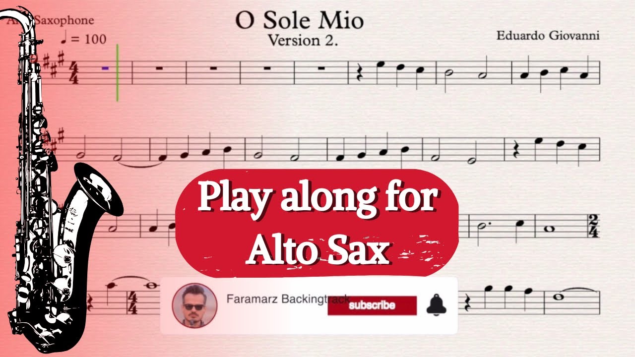 O Sole Mio V.2 - Eduardo Giovanni | Play along for Alto Saxophone