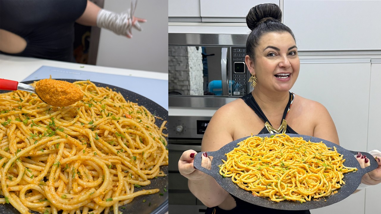 MACARRÃO ALHO E ÓLEO CREMOSO QUE NINGUÉM ACREDITA QUE NÃO VAI MOLHO, O SEGREDO NÃO É CREME DE LEITE