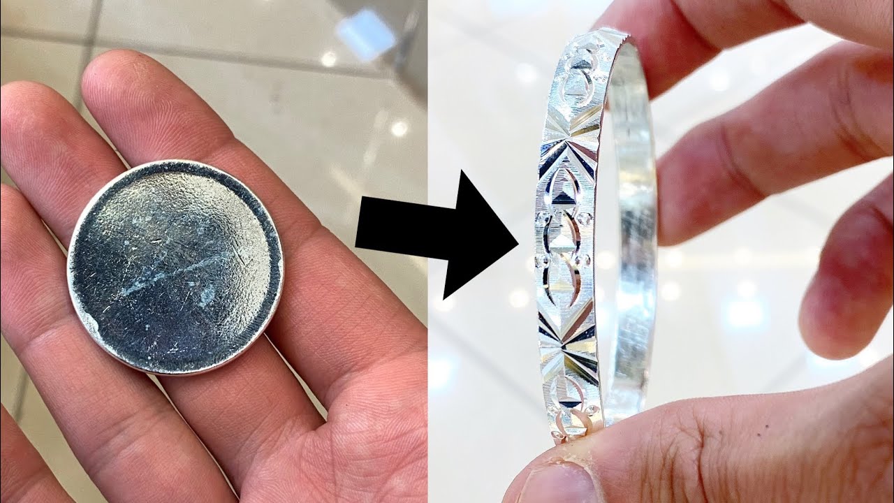 Making a Silver Bangle From a Silver Coin | Jewelry Making Tutorial | How it's Made | 4K Video