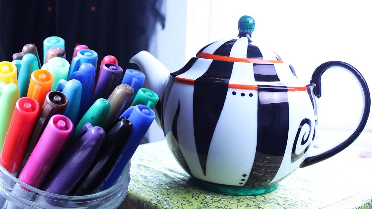 DIY SHARPIE PAINTED TEAPOT | Emy Meowski