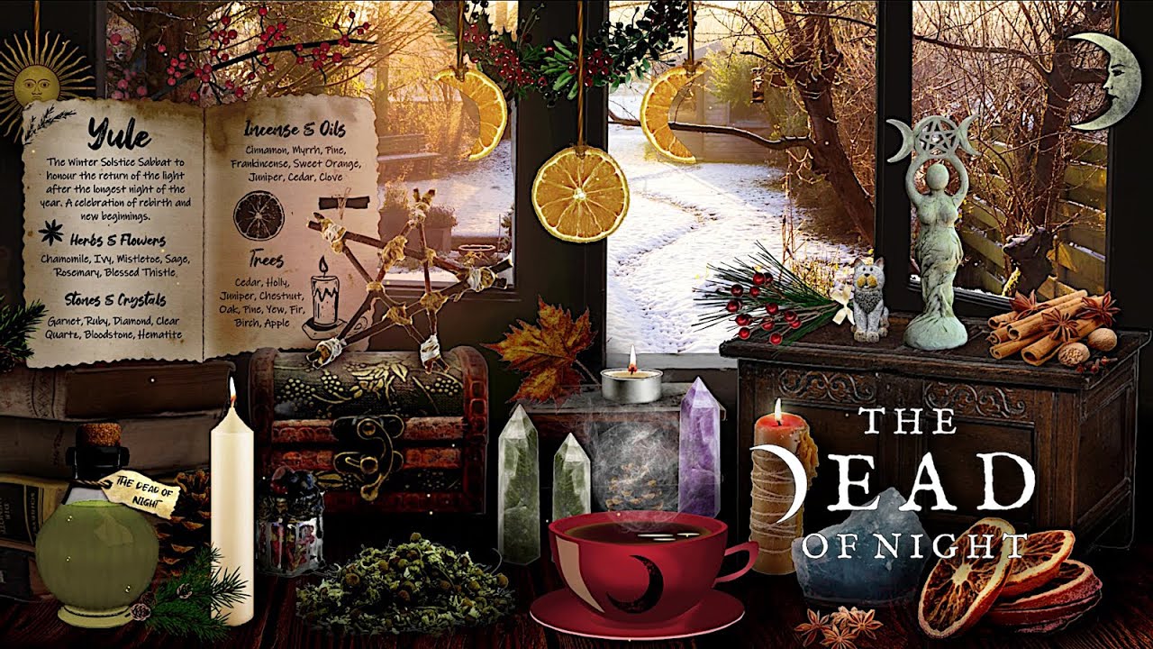 Witch's Yule Altar Ambience 🧹🕯️❄️ | Winter Solstice | Witch ASMR and Magical Sounds