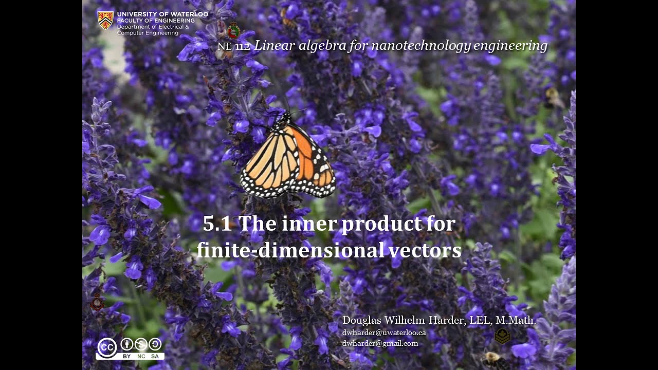 5.1 The inner product for finite dimensional vectors