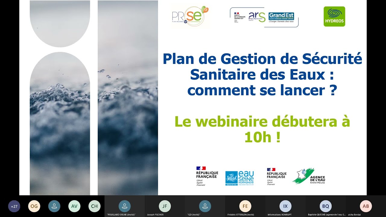 Webinaire : Plan de Gestion de Sécurité Sanitaire des Eaux (PGSSE),  comment se lancer ?