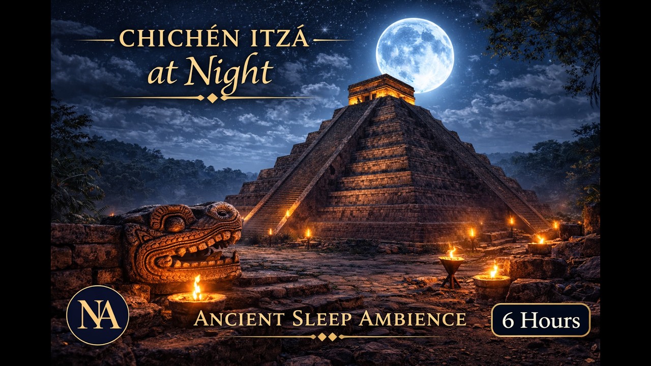 Deep Sleep Music 🌙 Chich&eacute;n Itz&aacute; Night Ambience | Mayan Temple of Kukulkan (6 Hours)