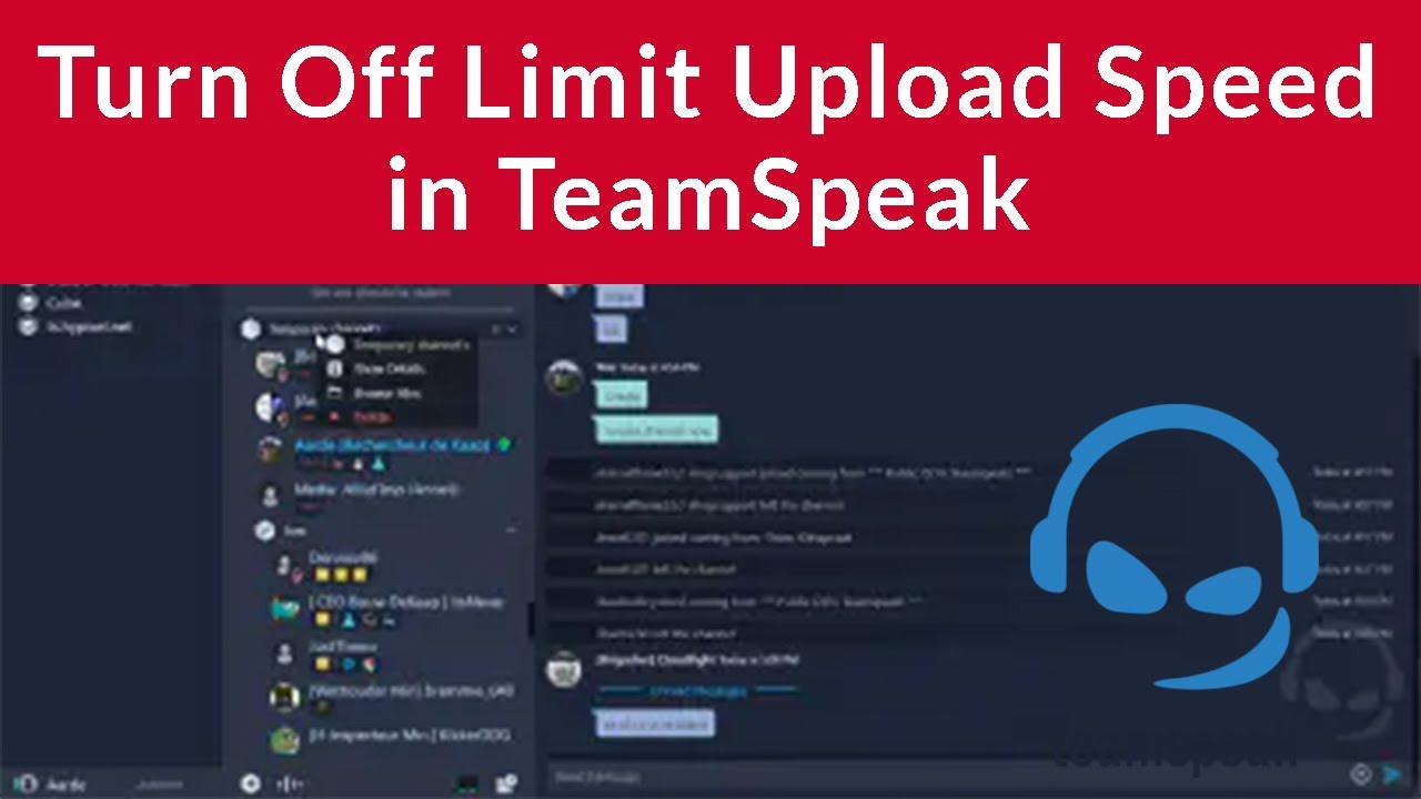 How to Turn Off Limit Upload Speed in TeamSpeak?