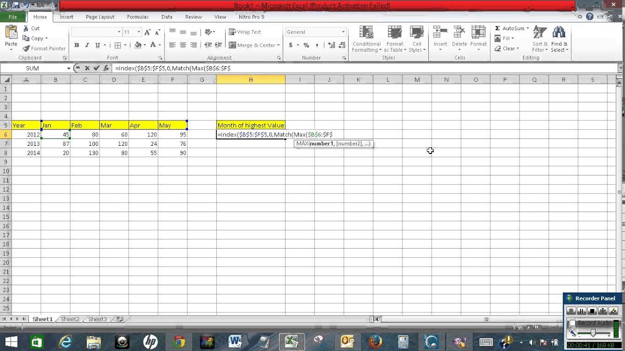 Find highest value in a row and return column header in Excel
