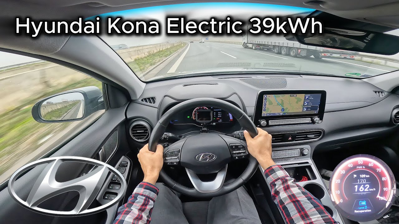 2020 Hyundai Kona Electric 39kWh (135 hp) - POV Test drive On the German Autobahn