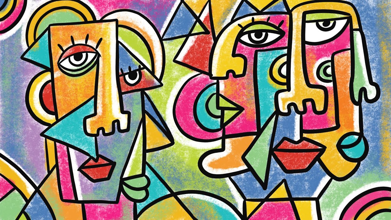 Draw Cubism Picasso inspired Abstract portrait | Cubism art lesson | How to draw Cubism faces