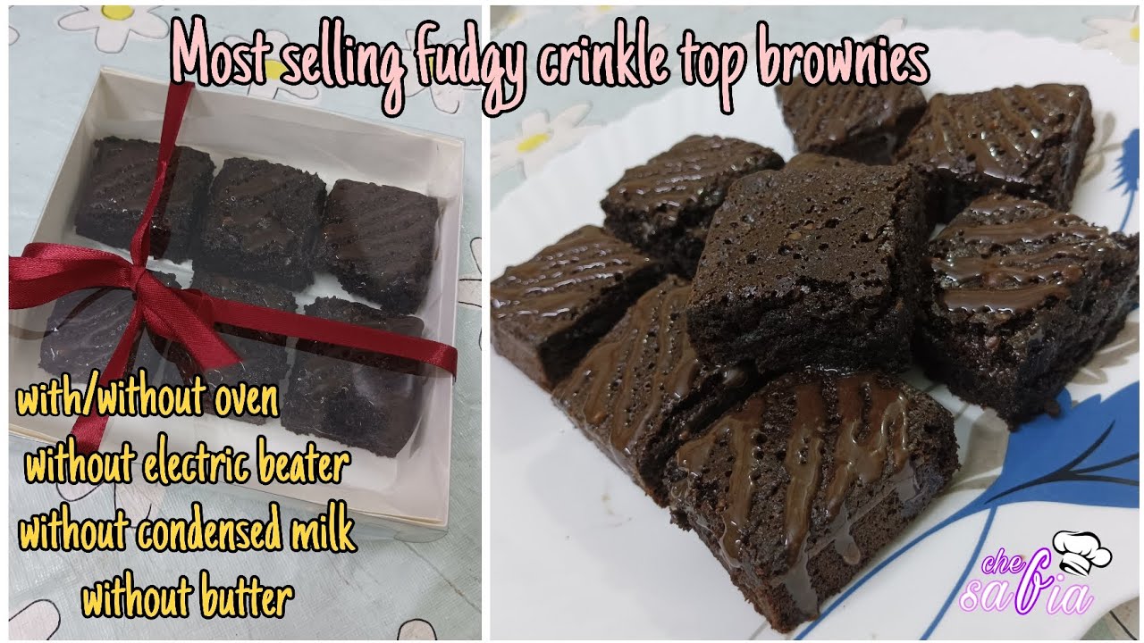 Fudge brownie recipe in 10 min | Without oven without electric beater easier recipe by chef Safia