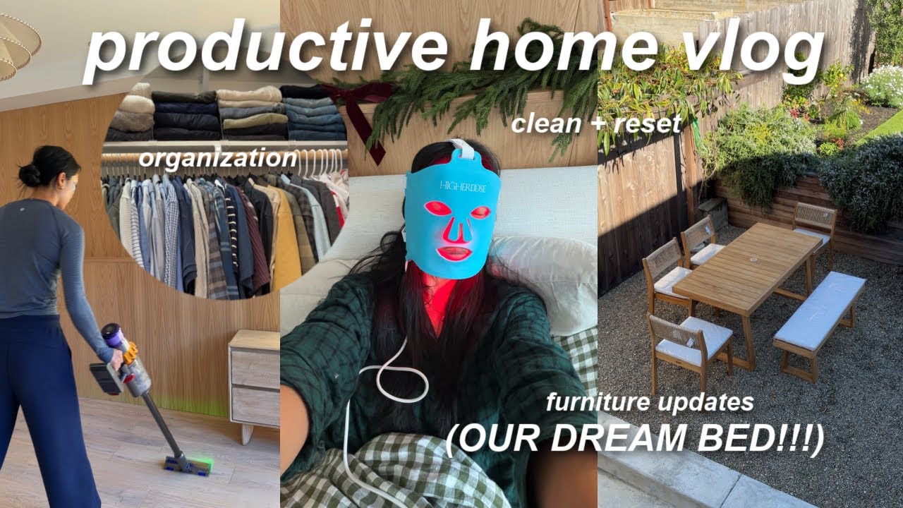 PRODUCTIVE HOME VLOG | new house clean & reset, furniture updates, closet organization!