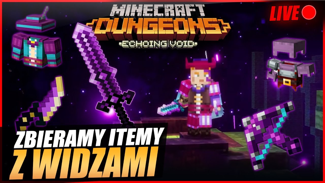 ZBIERAMY ITEMY z ECHOING VOID DLC - Minecraft Dungeons Echoing Void Live #46