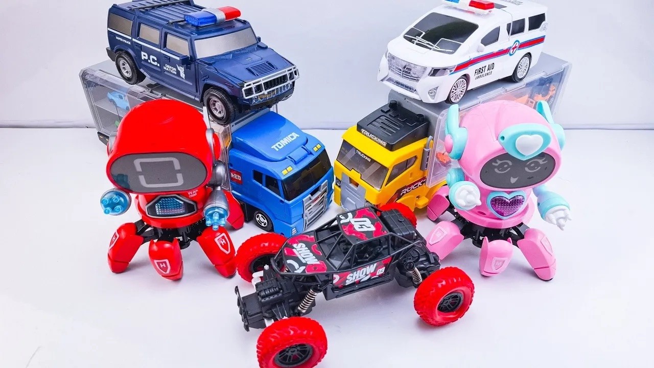 ASMR Unboxing: Tomica Trucks, Rescue Vehicles, Robots & Monster Car Toy Fun!